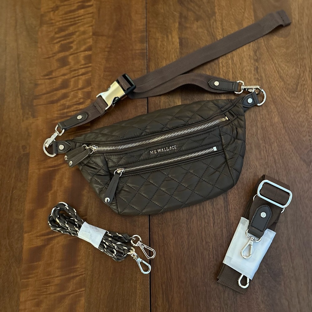 MZ Wallace Quilted Crosby Small Crossbody Bag in Walnut Brown